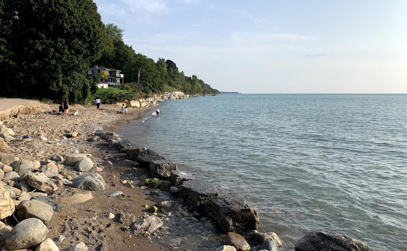 Photo of Bayfield Pier Beach with gray sand &  rocks surface