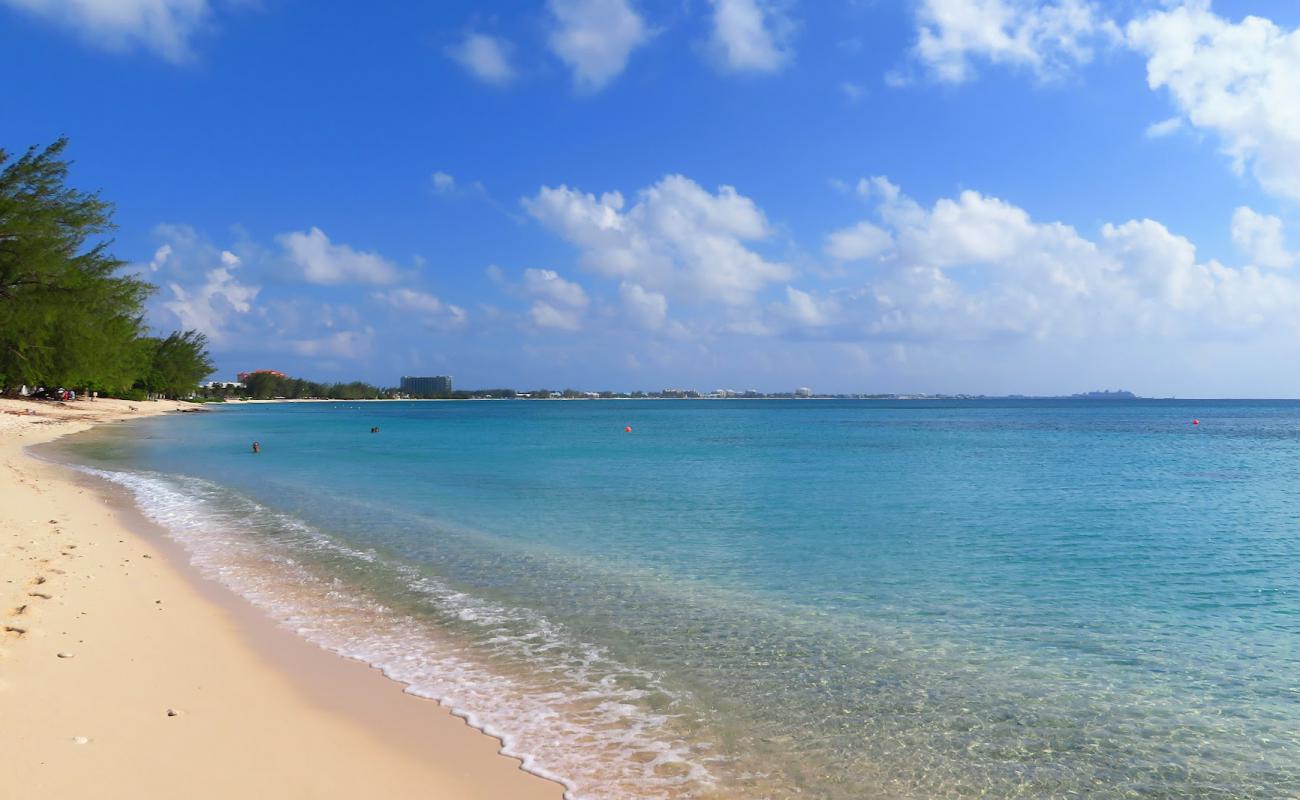 Photo of West Bay beach with bright fine sand surface