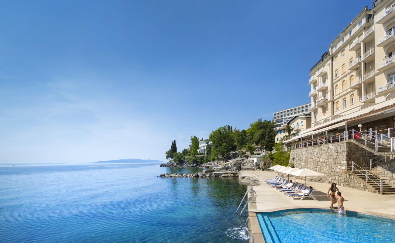 Photo of Istra beach with concrete cover surface