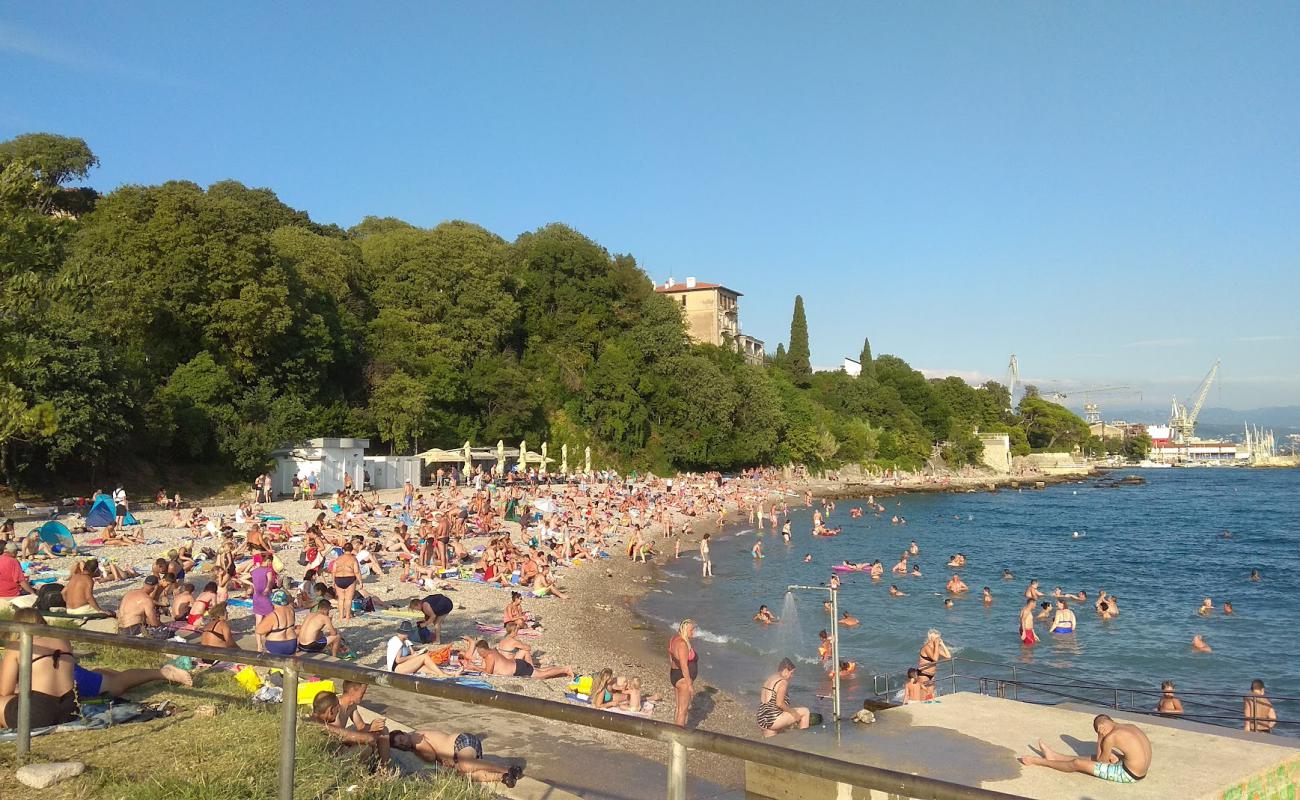 Photo of Kantrida beach with gray fine pebble surface