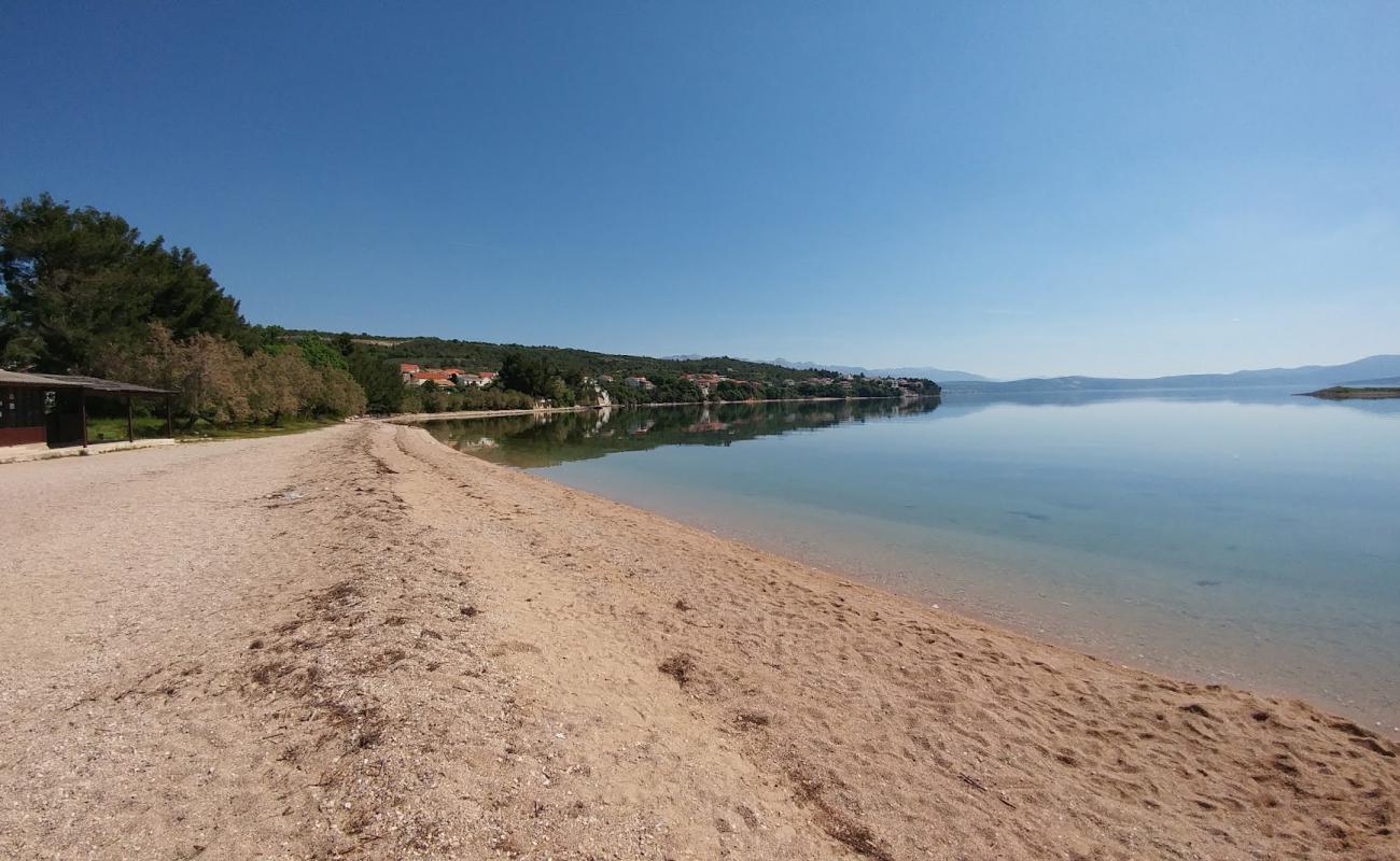 Photo of Posedarje beach with light fine pebble surface