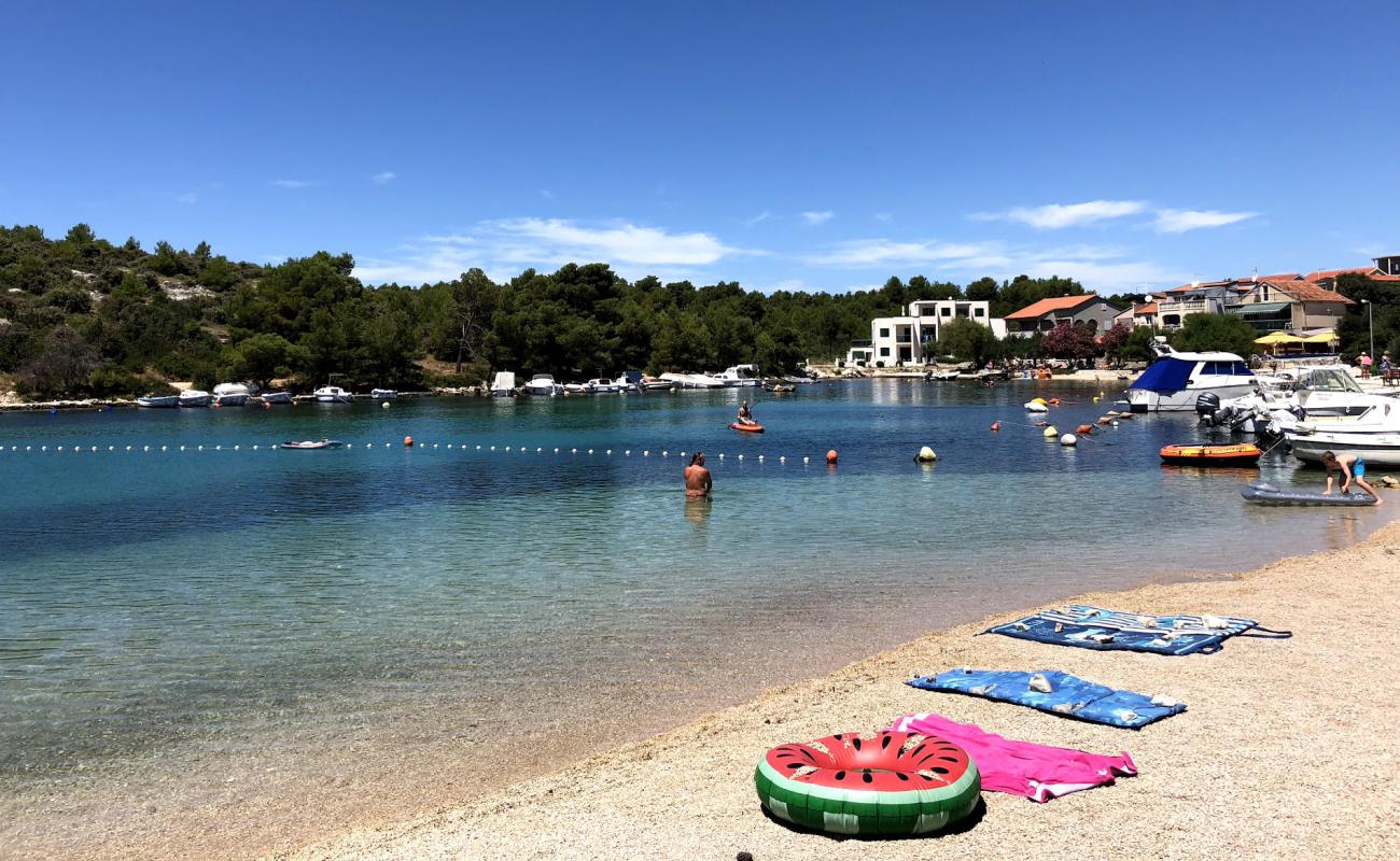 Photo of Galesnica beach with light fine pebble surface