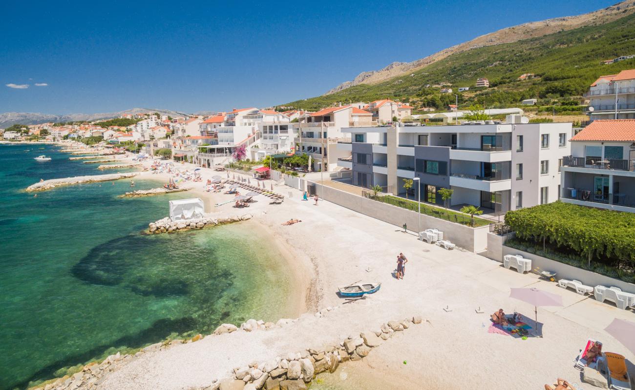 Photo of Podstrana beach with light fine pebble surface