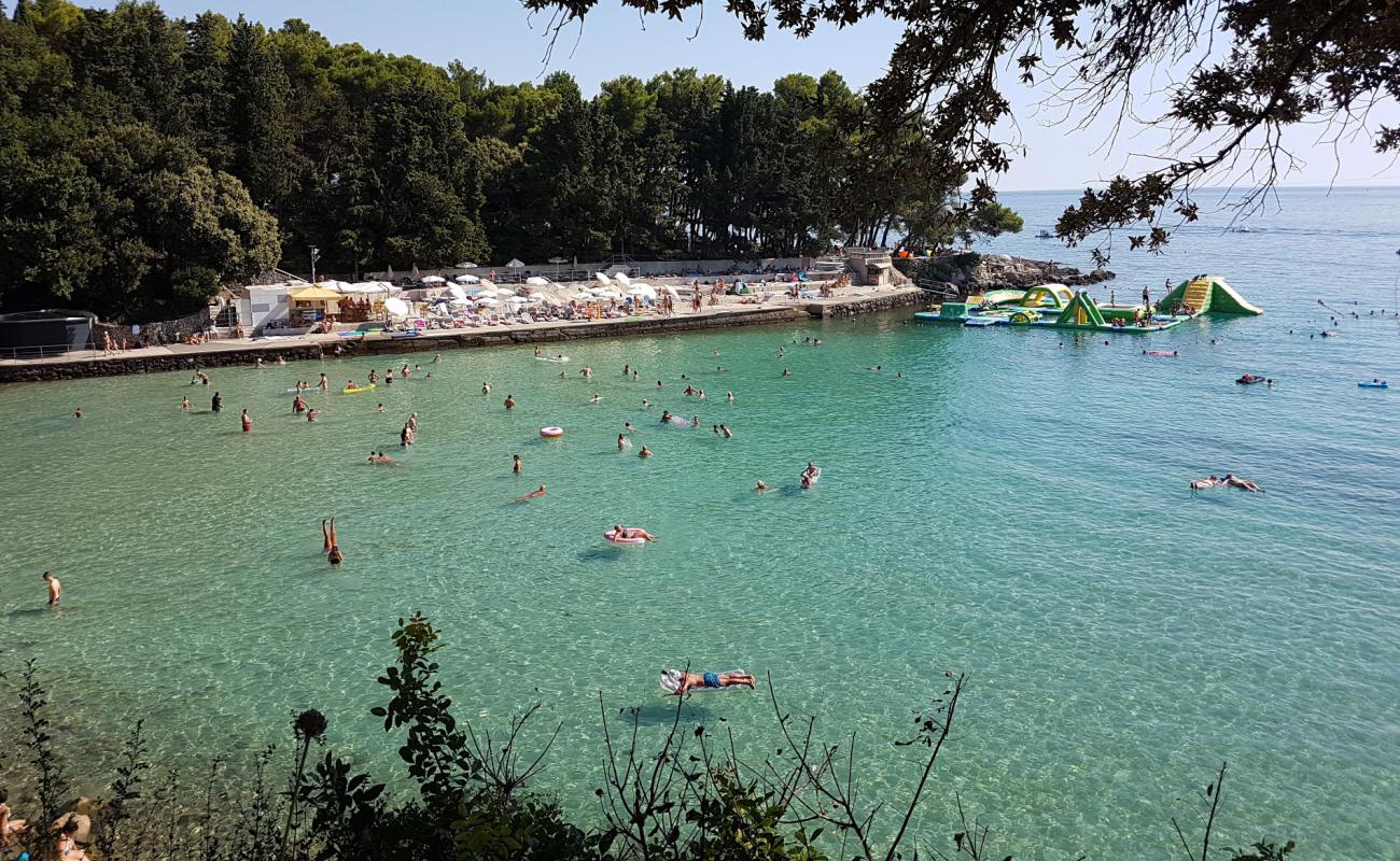 Photo of Drazica beach with gray fine pebble surface