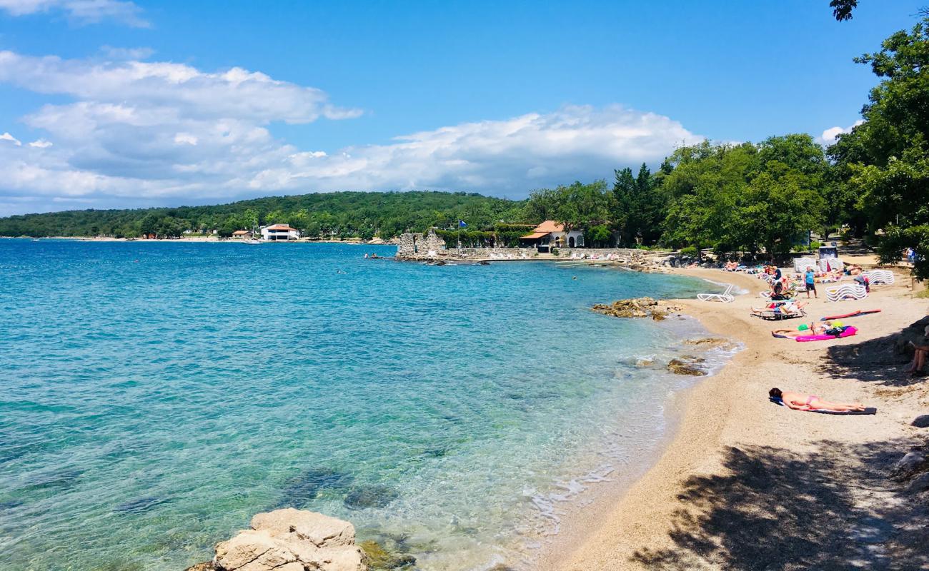 Photo of Adriatic beach with light fine pebble surface