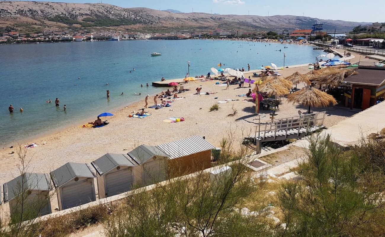 Photo of Pag main beach with light fine pebble surface