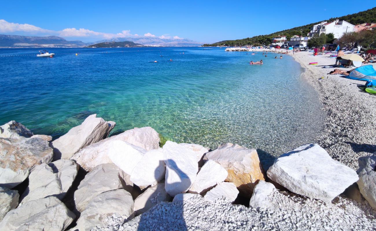 Photo of Slatine IV beach with white fine pebble surface