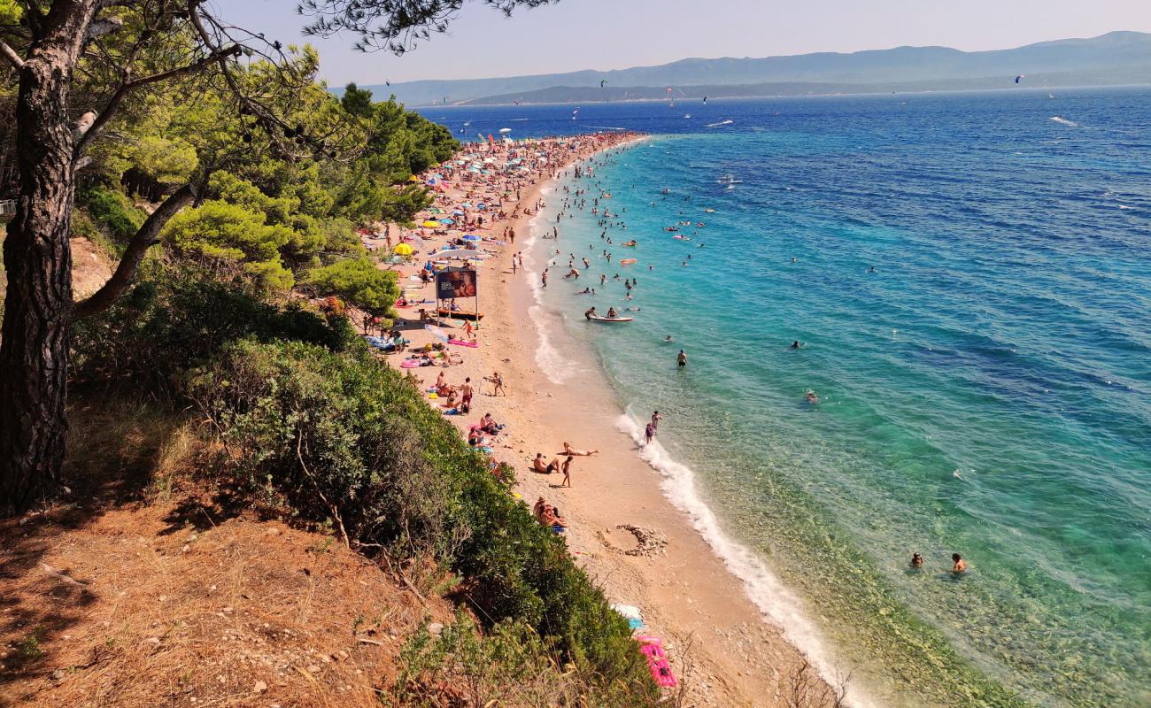 Photo of Zlatni rat beach with gray fine pebble surface