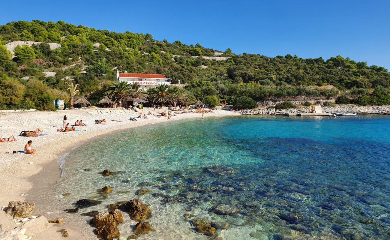 Photo of Pokonji dol beach with white pebble surface