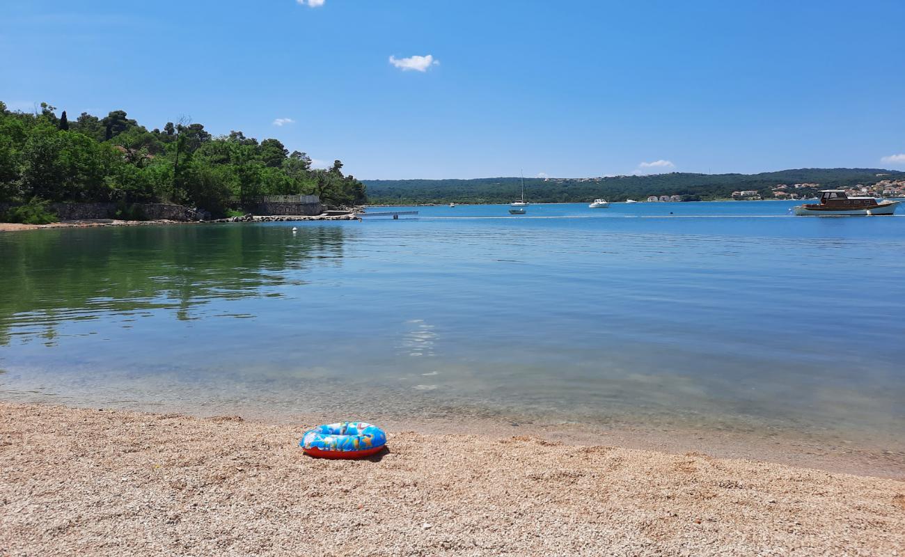 Photo of Slamni Beach with gray fine pebble surface