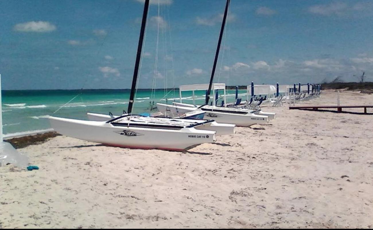 Photo of Cayo Esquivel with bright fine sand surface