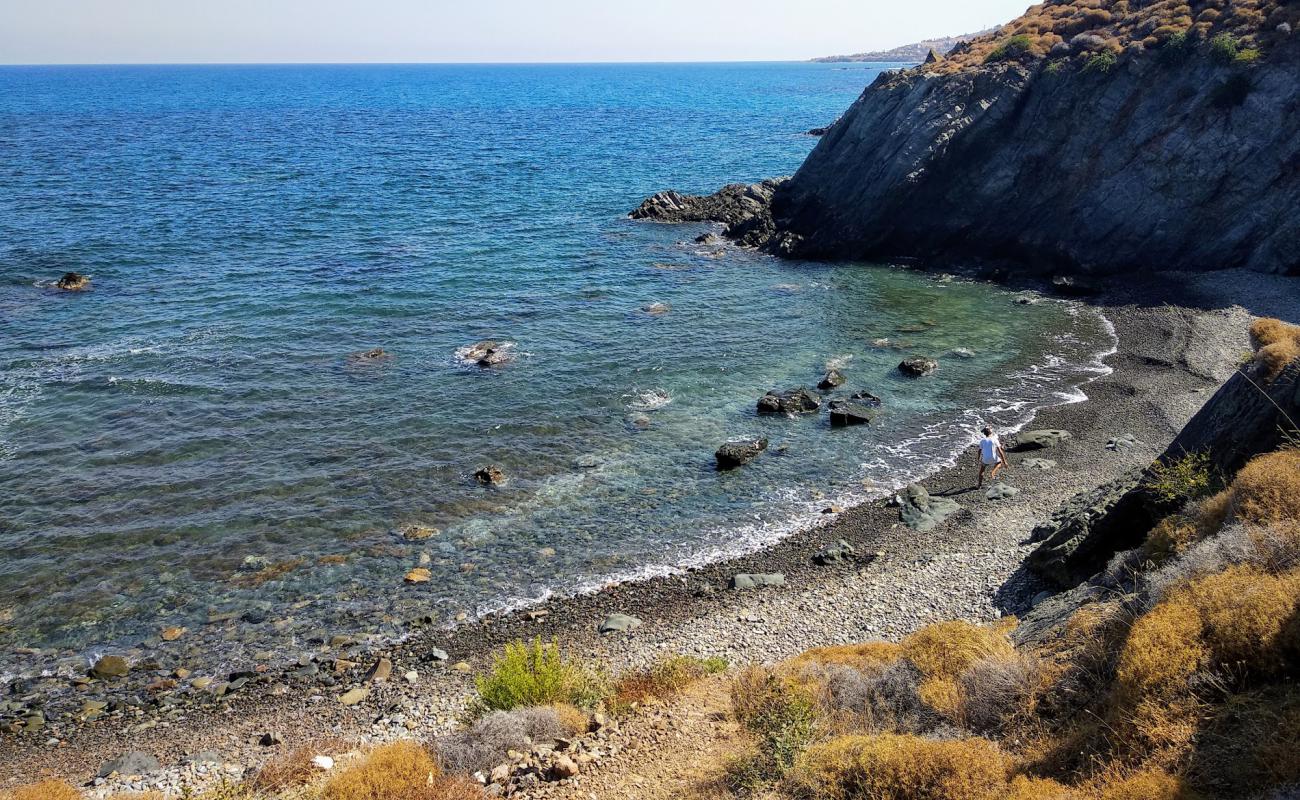 Photo of Koulla's beach with gray pebble surface