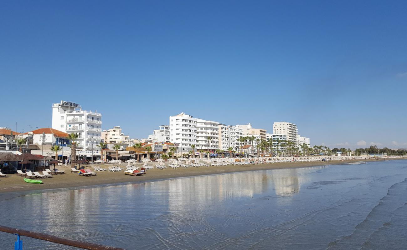 Photo of Finikoudes beach with gray fine sand surface