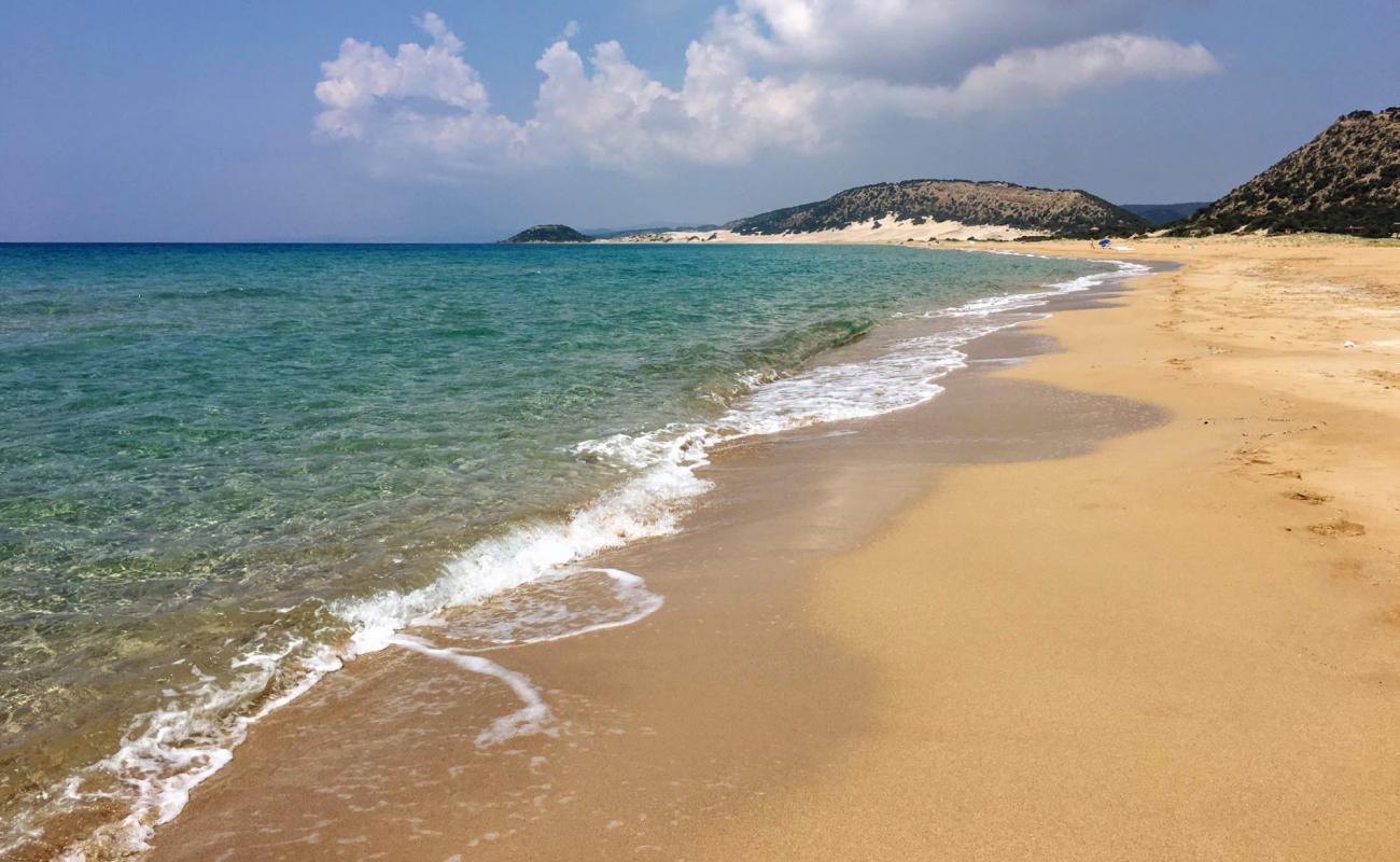 Photo of Golden beach with bright sand surface