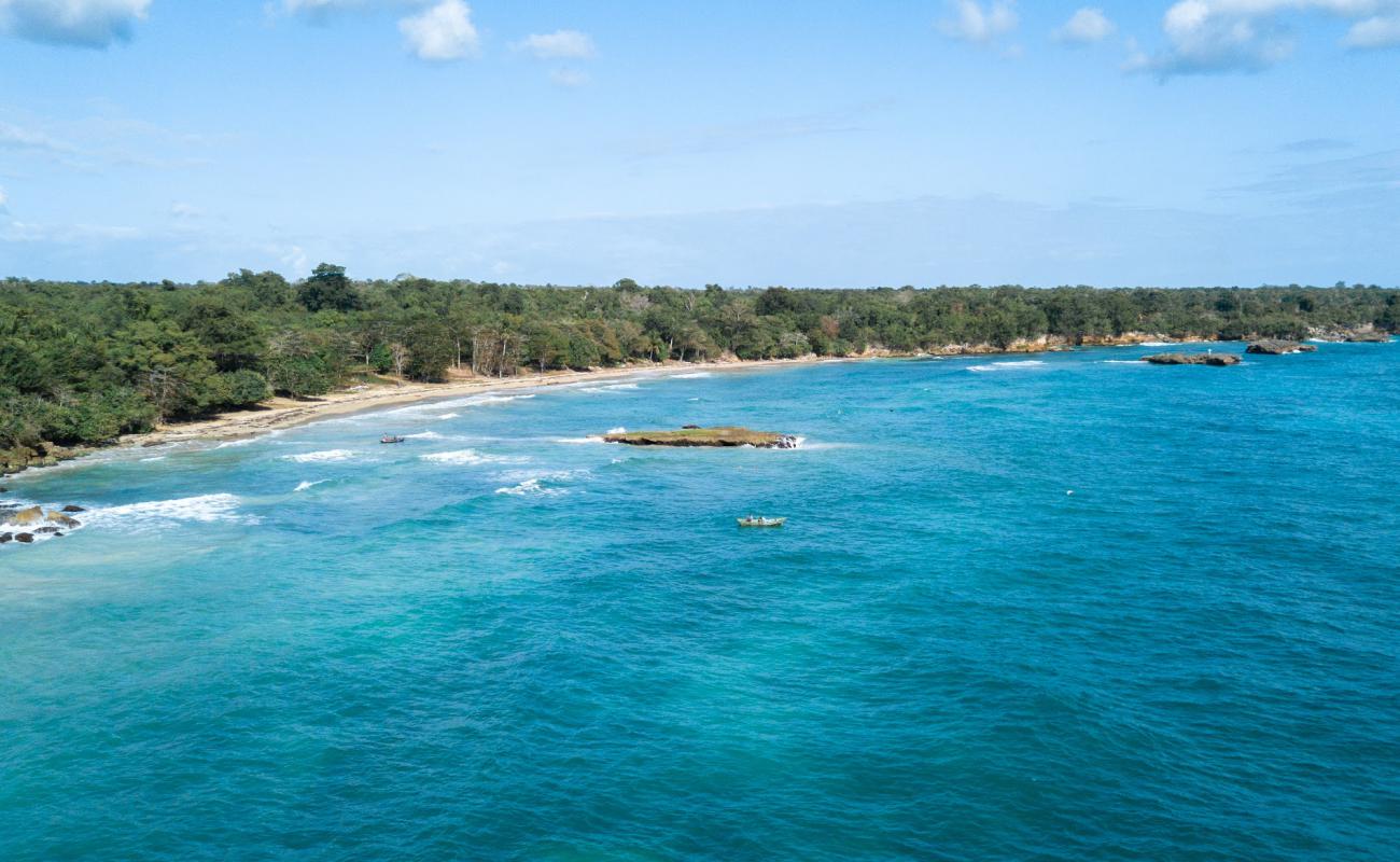 Photo of Virgin beach with bright fine sand surface