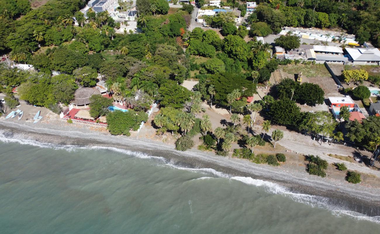 Photo of Almendros beach with gray fine pebble surface