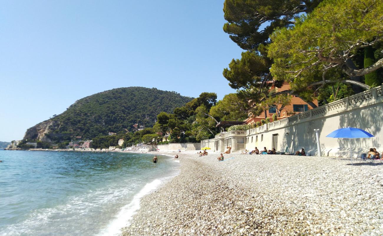 Photo of Eze-sur-Mer beach with light fine pebble surface