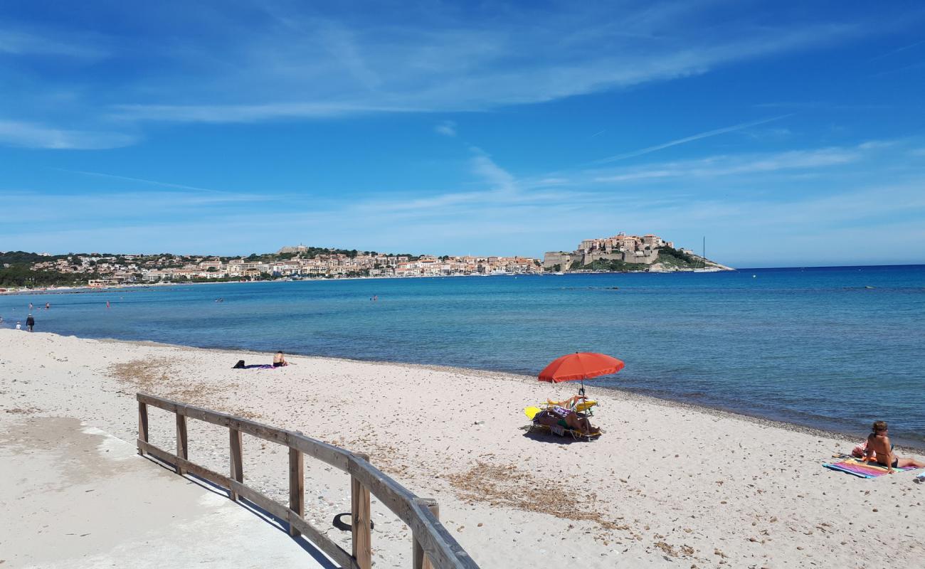 Photo of Calvi beach with bright sand surface