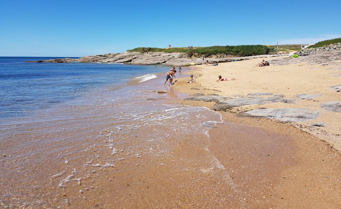 Photo of La Sauzaie beach with brown sand &  rocks surface