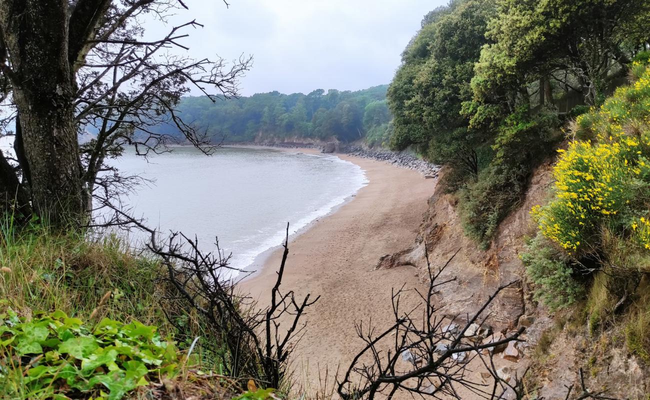 Photo of Bonne Anse beach with bright sand & rocks surface