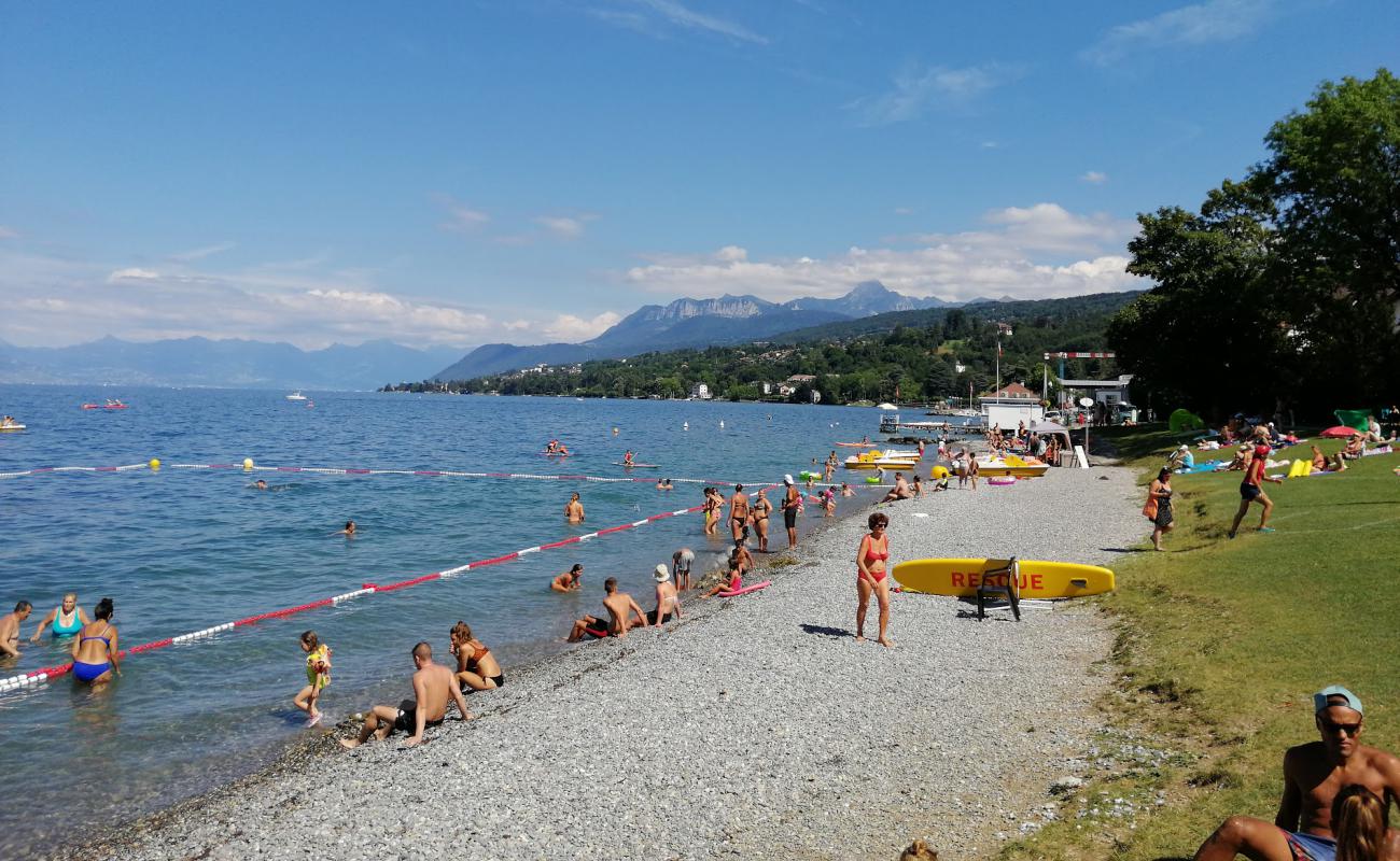 Photo of Plage d'Amphion-Publier with gray fine pebble surface