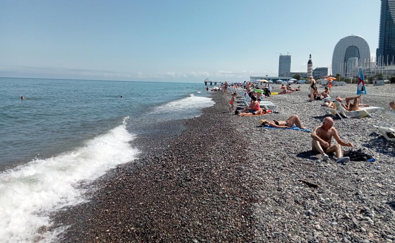 Photo of Batumi beach with light pebble surface