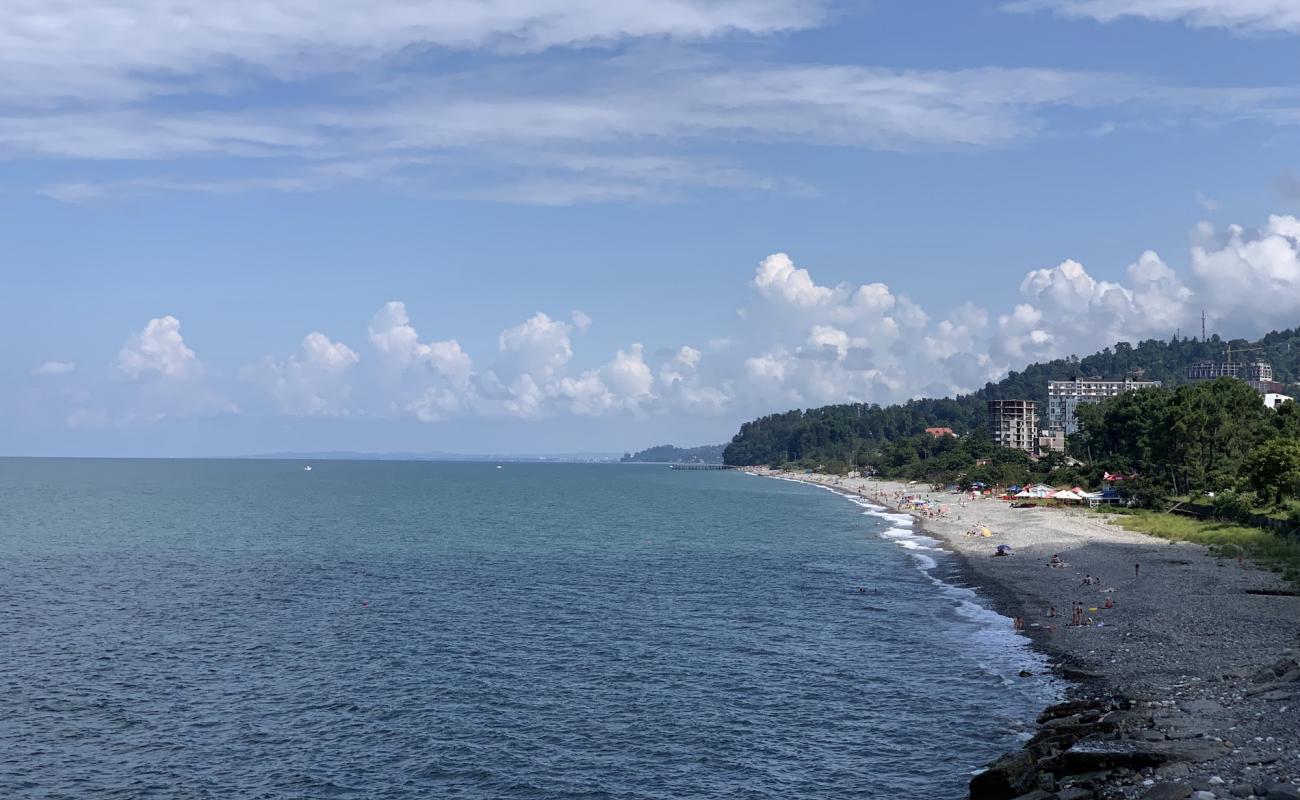 Photo of Makhinjauri beach with gray pebble surface