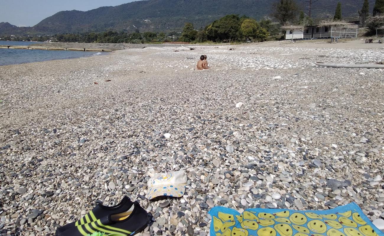 Photo of Amra beach with light pebble surface