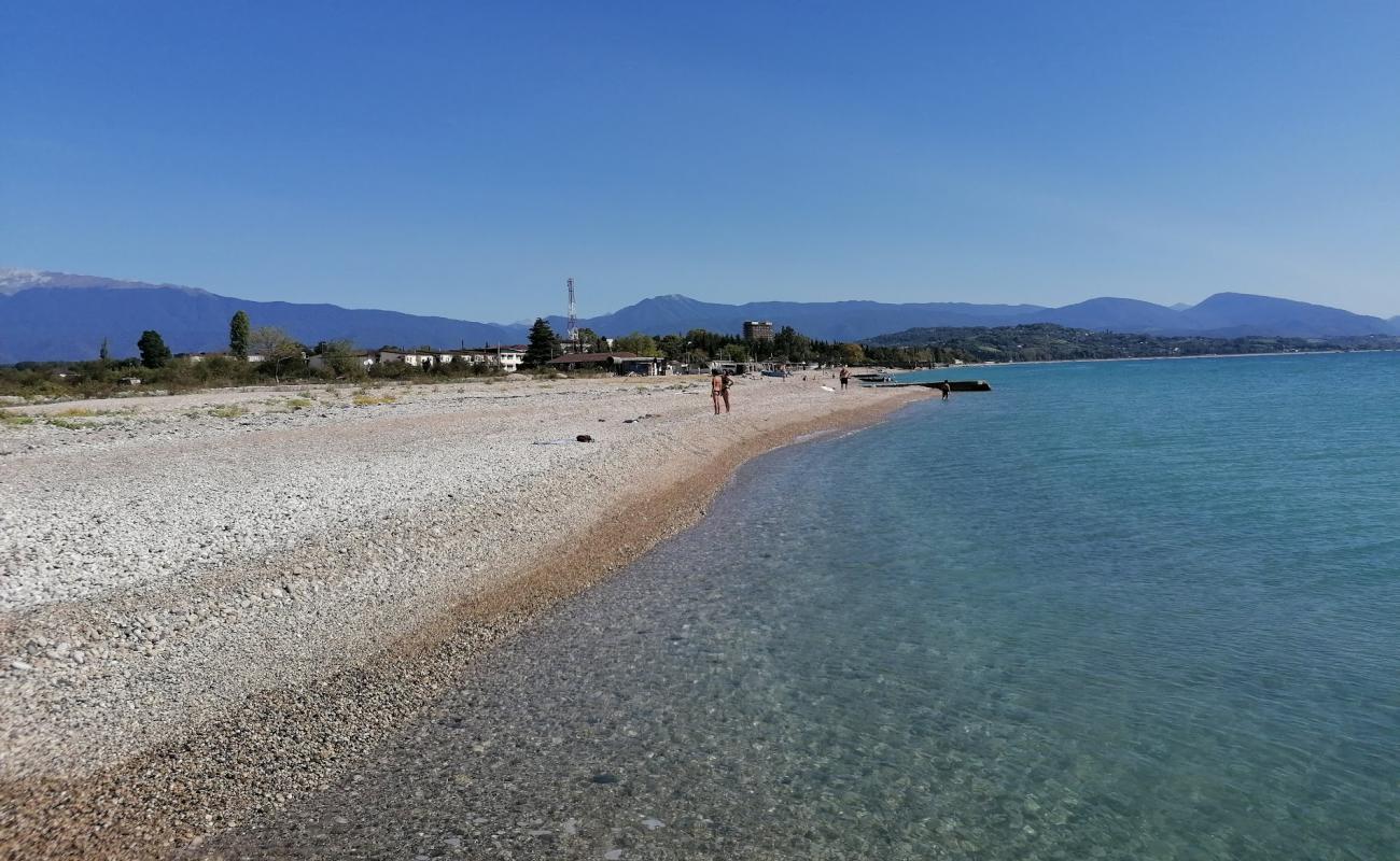 Photo of Gudauta beach with light sand &  pebble surface