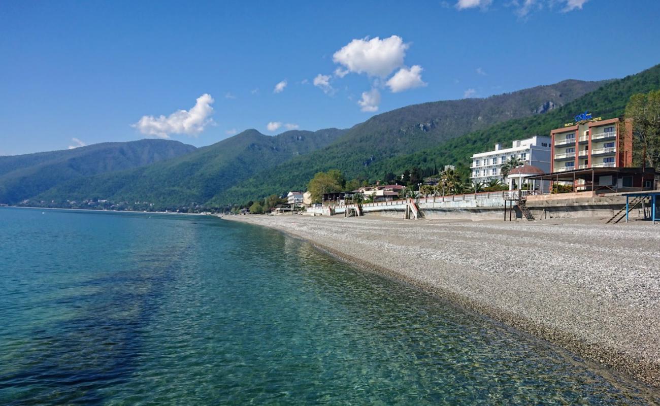 Photo of Gagra beach with light pebble surface