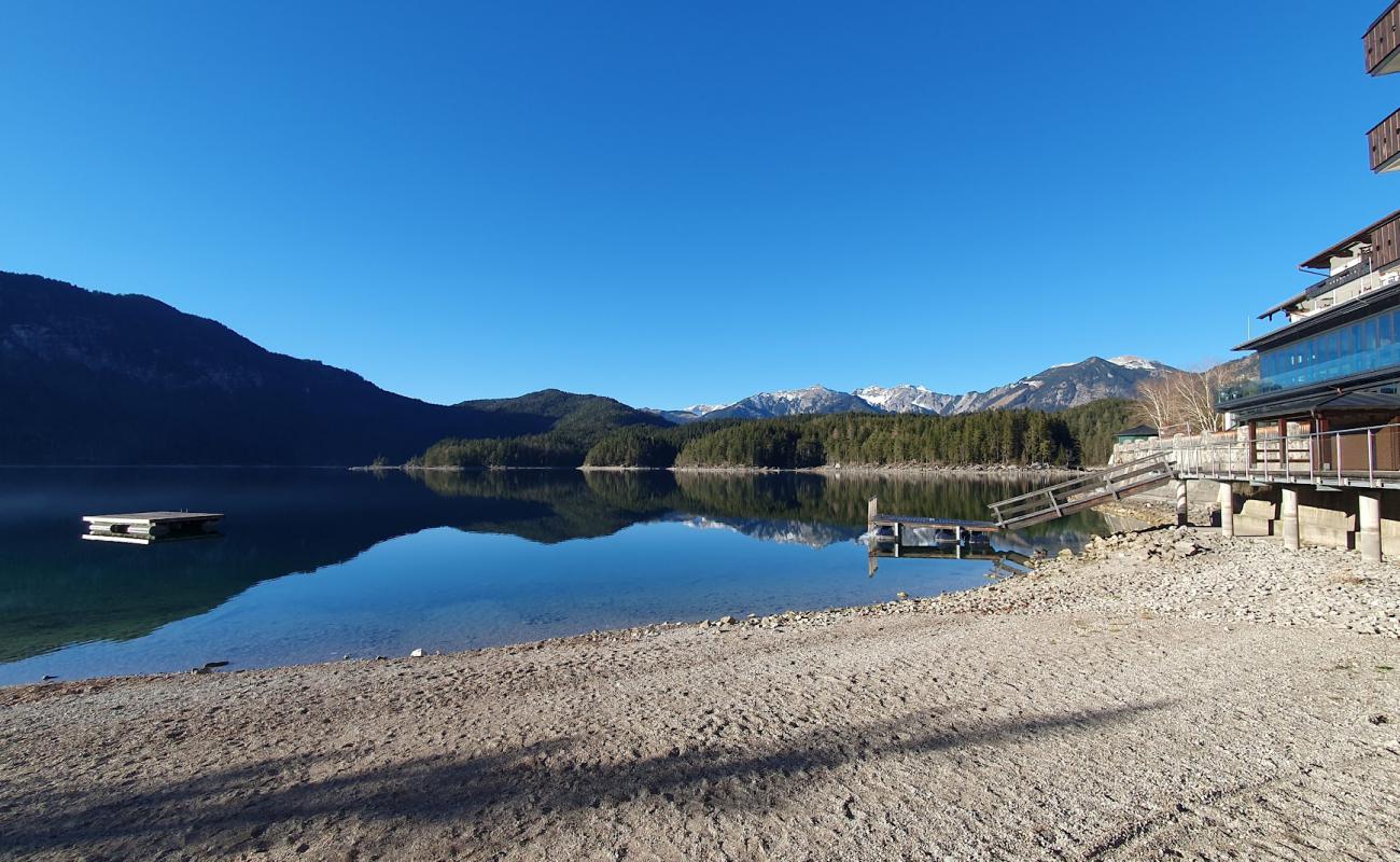 Photo of Eibsee Beach with bright sand & rocks surface