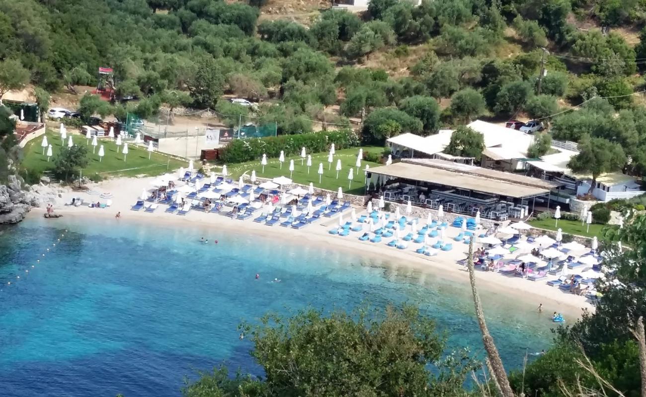 Photo of Mikri Ammos beach with white fine pebble surface