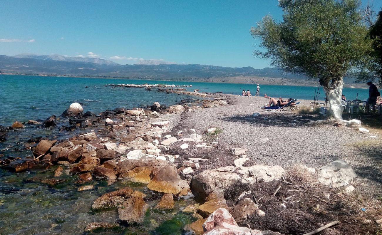 Photo of Katergaki beach with gray pebble surface