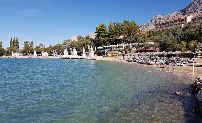 Photo of Vounaki beach with brown fine pebble surface