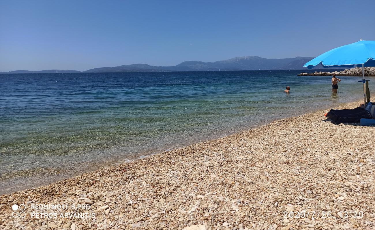 Photo of Marathaki beach with light fine pebble surface