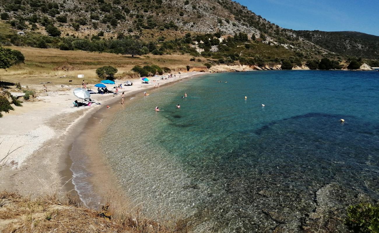 Photo of Agrilia beach with light fine pebble surface