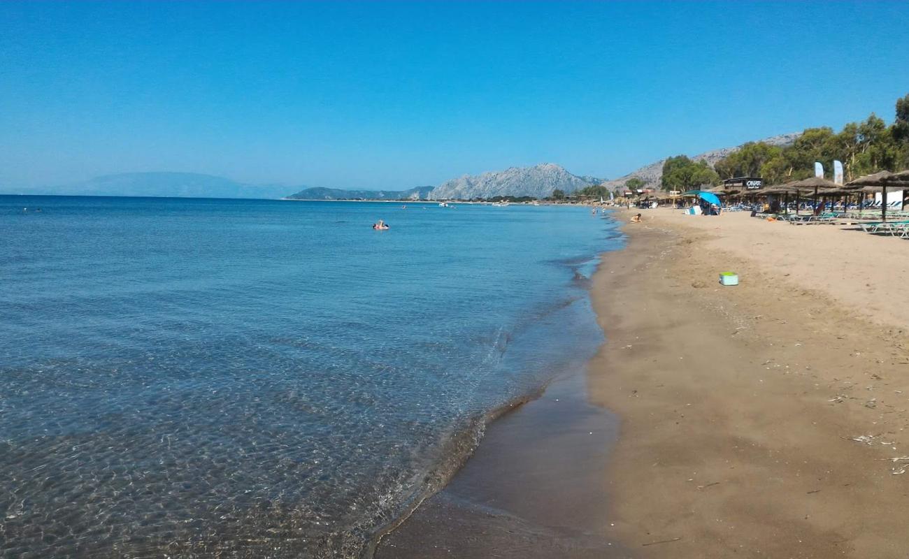 Photo of Louros beach with brown sand surface