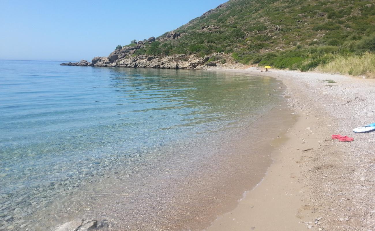 Photo of Kato Kalavrouza beach with gray sand surface