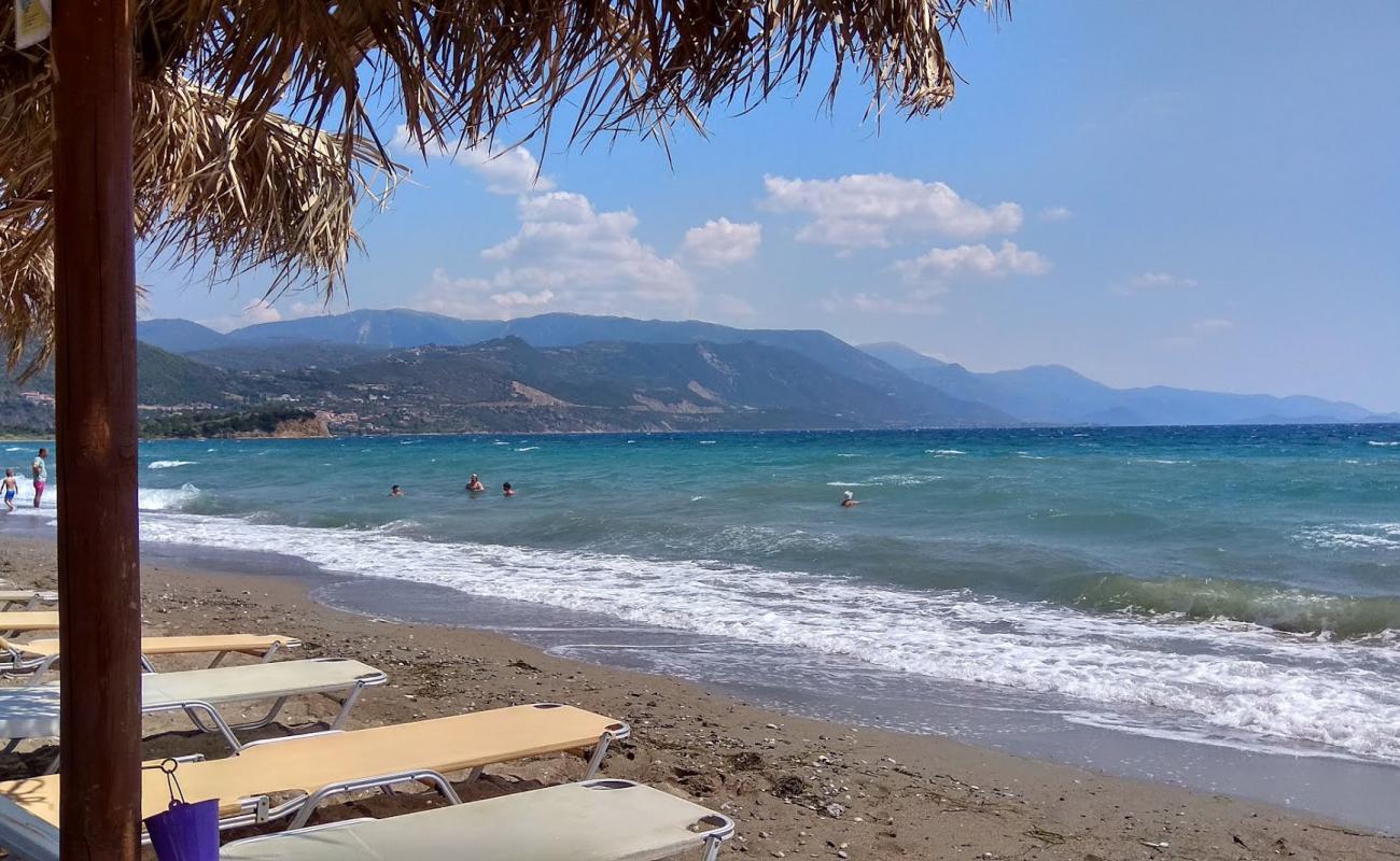 Photo of Chiliadou beach with brown sand surface