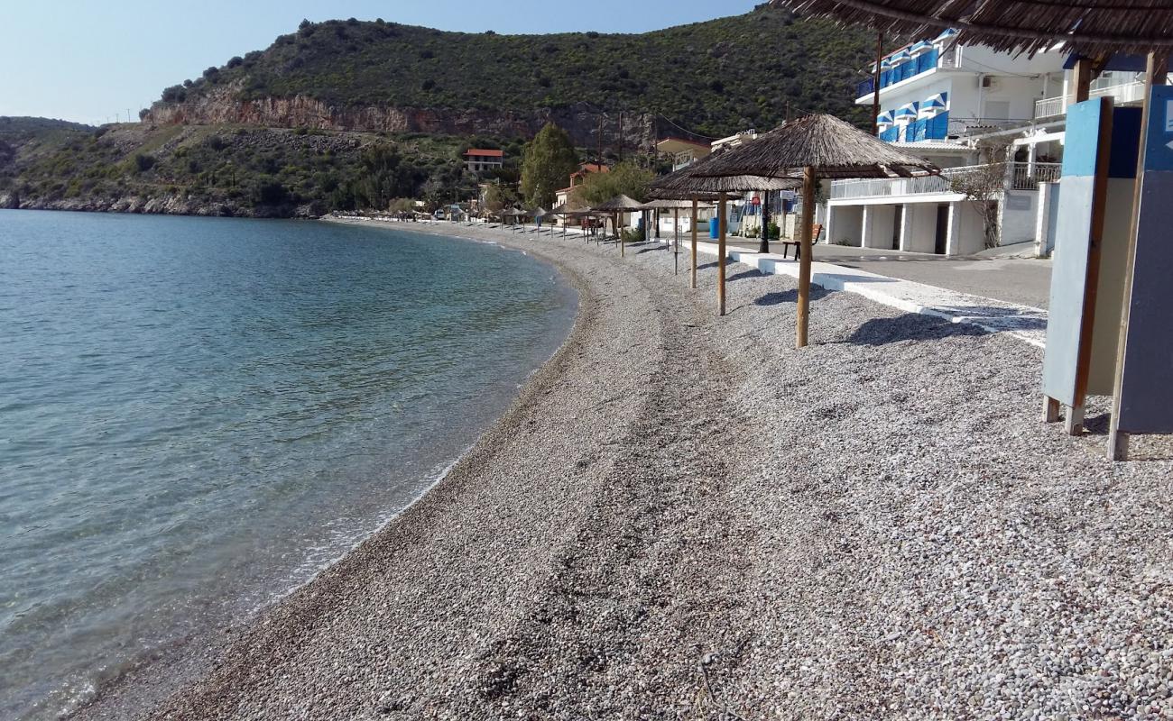 Photo of Ag. Panton beach with gray fine pebble surface