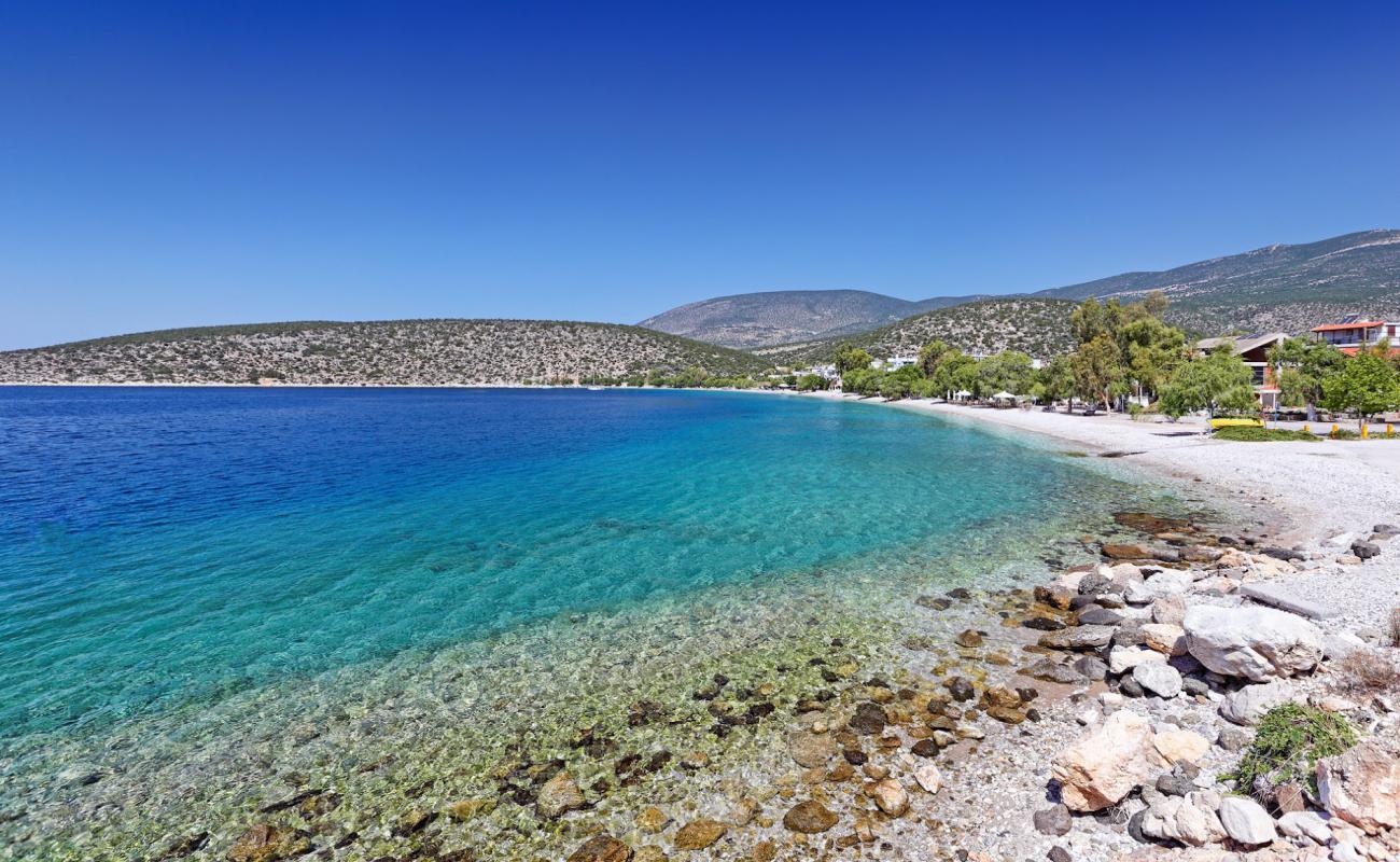 Photo of Saranti beach with light pebble surface