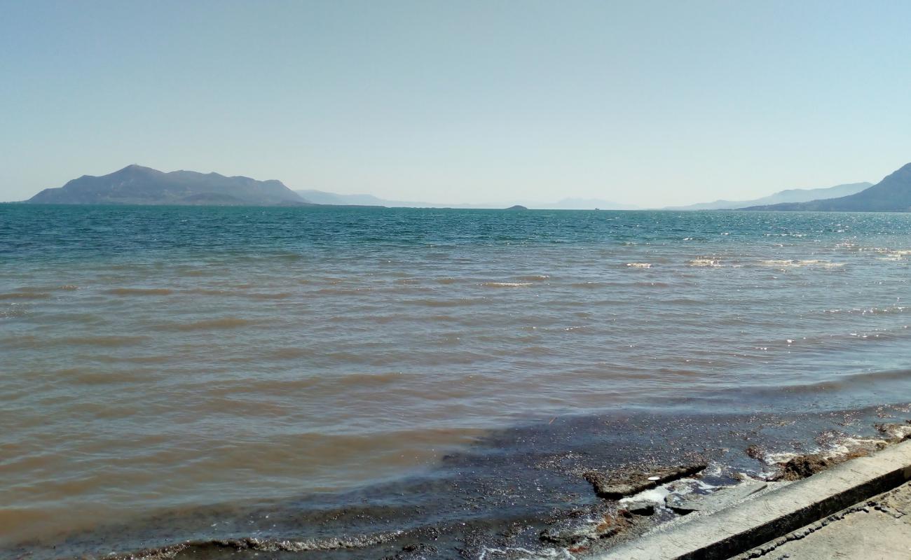 Photo of Chryssi akti beach with gray sand &  pebble surface