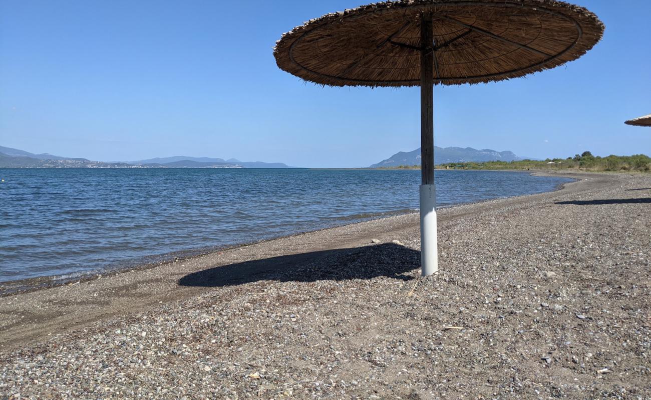 Photo of Ag.Stefanos beach with gray sand surface