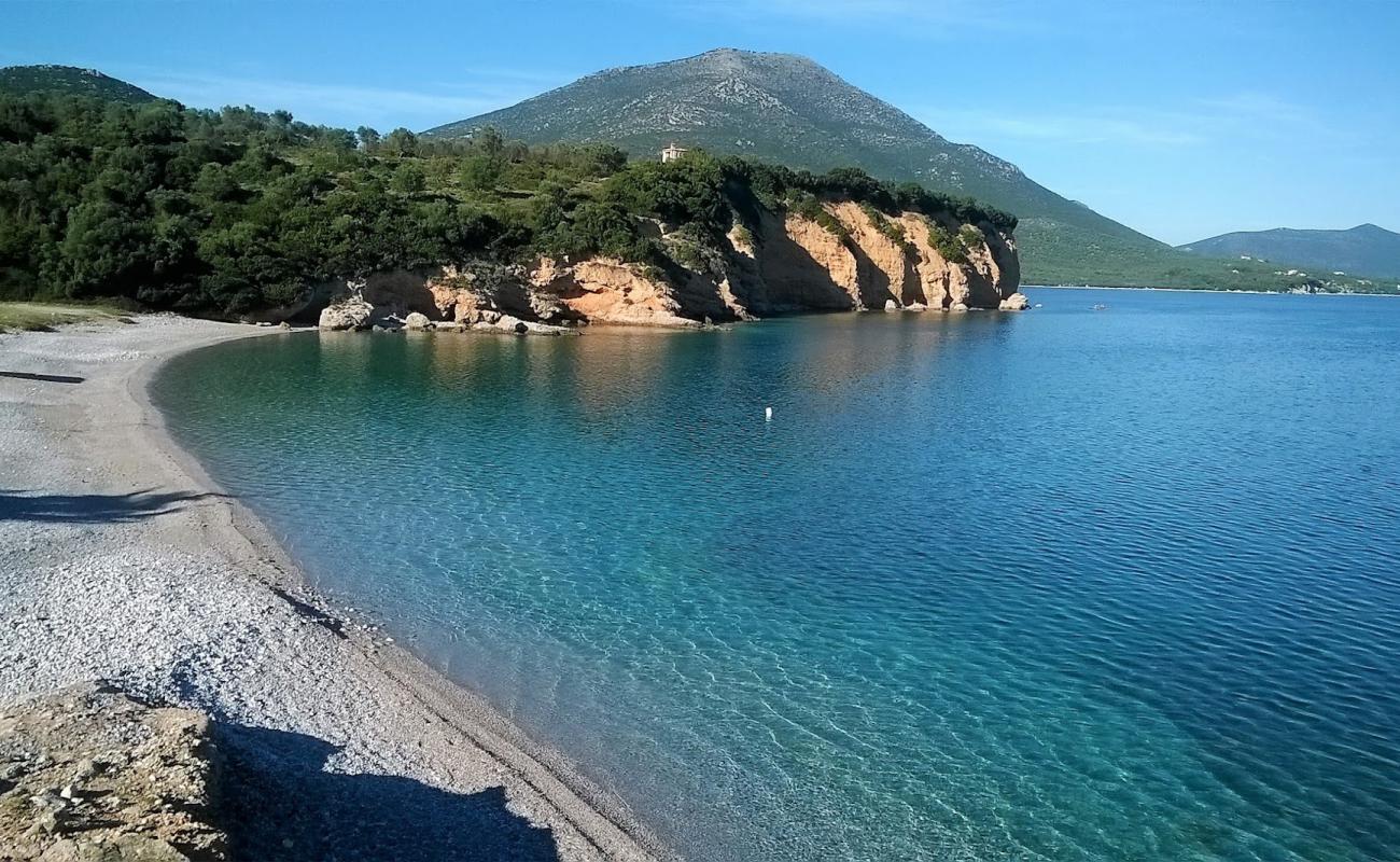 Photo of Dermária beach with white fine pebble surface