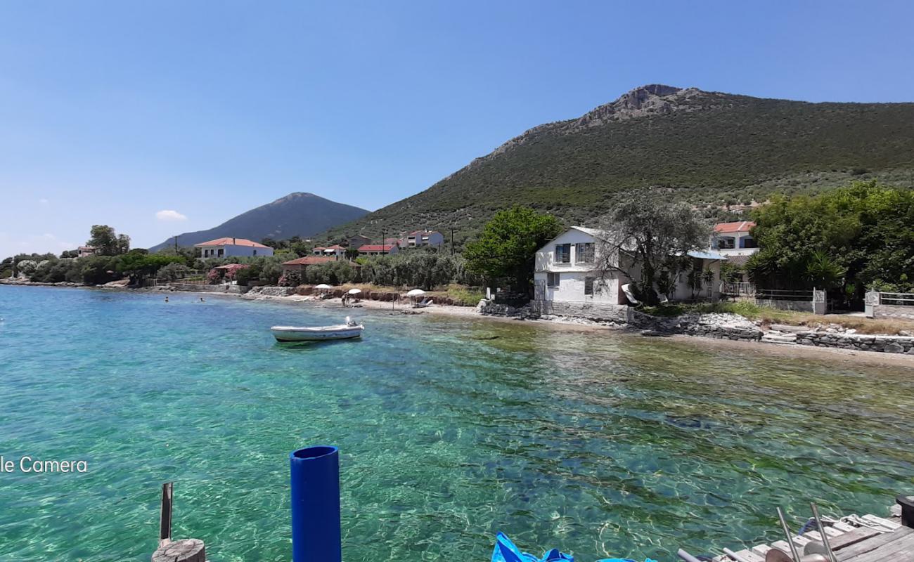 Photo of Ag. Dimitrios beach with light sand &  pebble surface