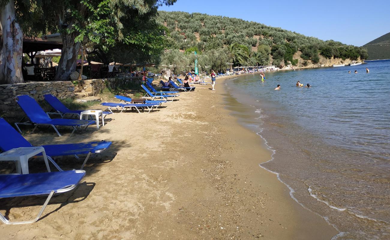 Photo of Ftelio beach with bright sand surface