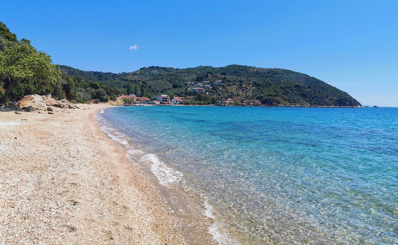 Photo of Platanias beach with light fine pebble surface