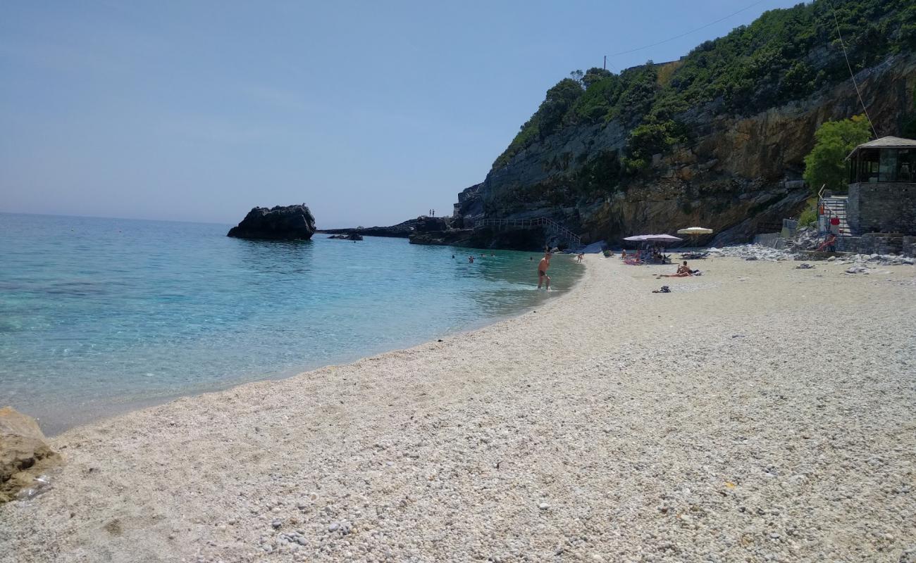 Photo of Mylopotamos beach with white fine pebble surface