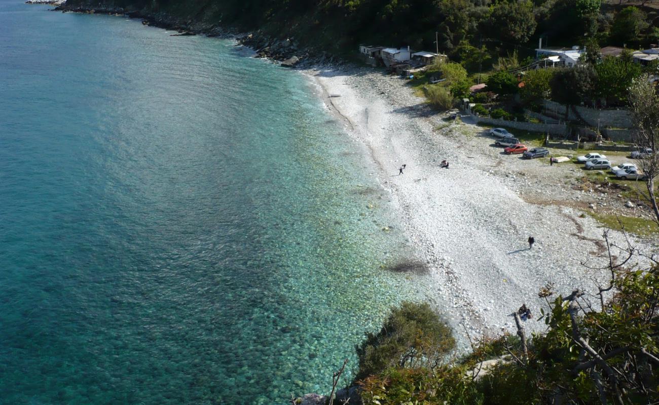 Photo of Ag. Ioannis beach with light pebble surface