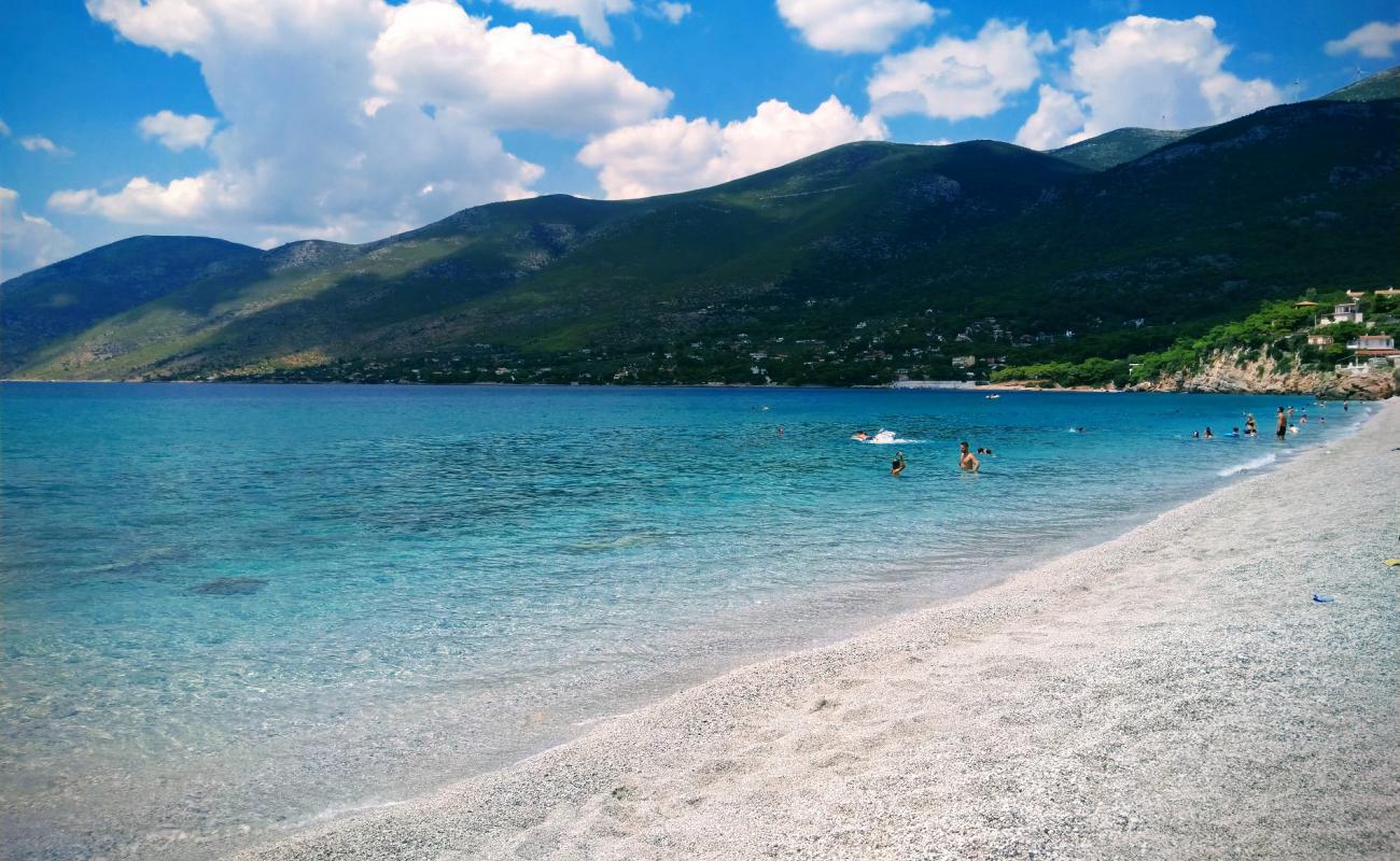 Photo of Porto Germeno beach with light fine pebble surface